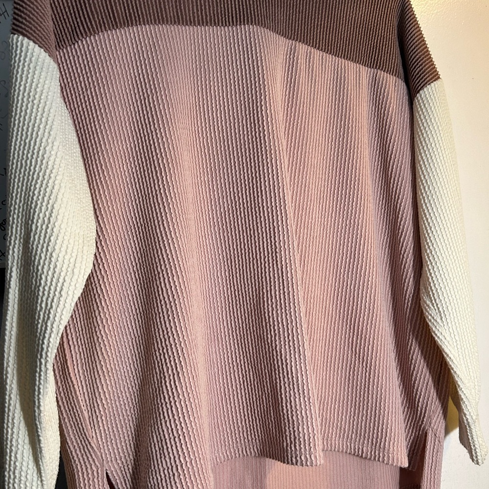 Maurices Pink and Cream Knit Sweater